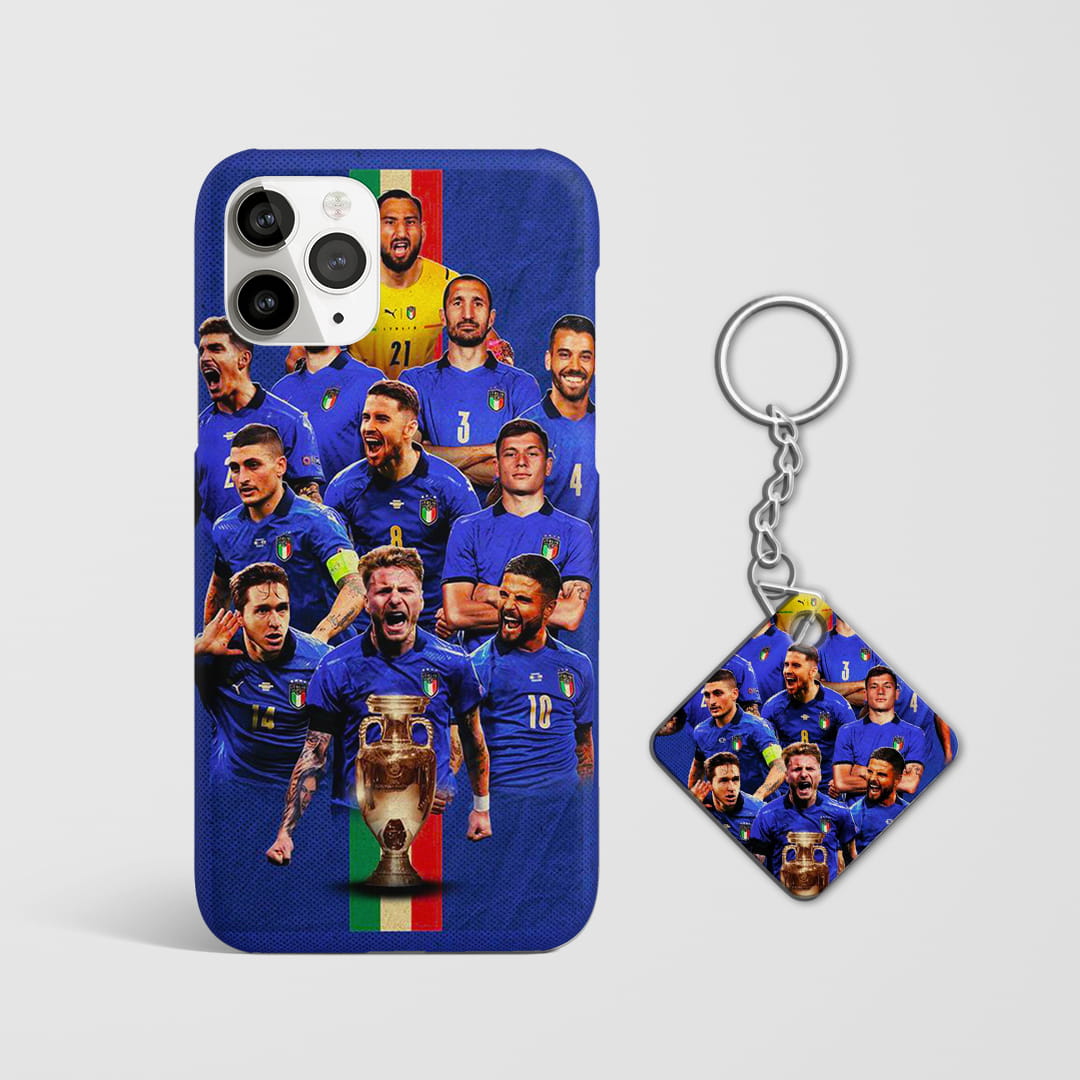 Italy football champions phone case with Keychain