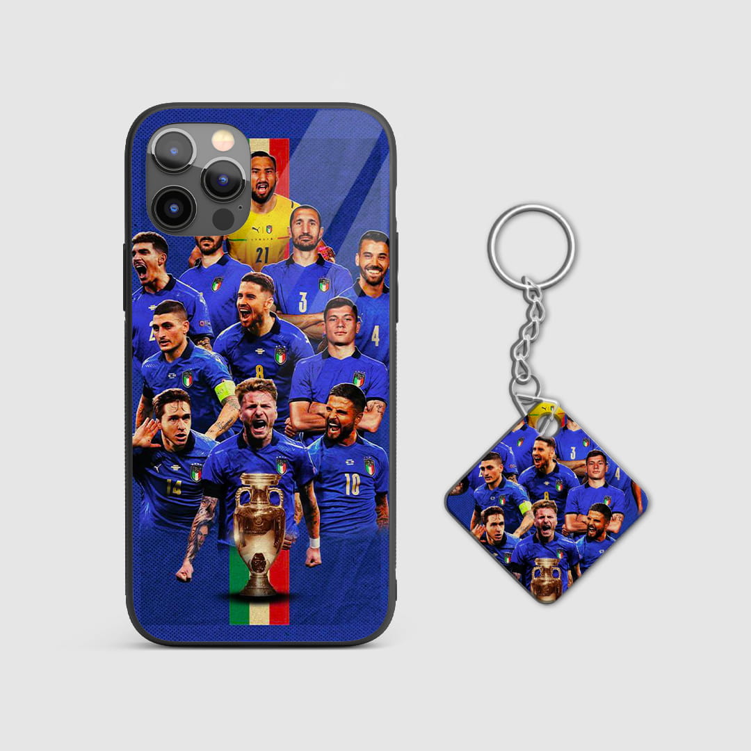 Italy squad protective mobile phone cover with Keychain