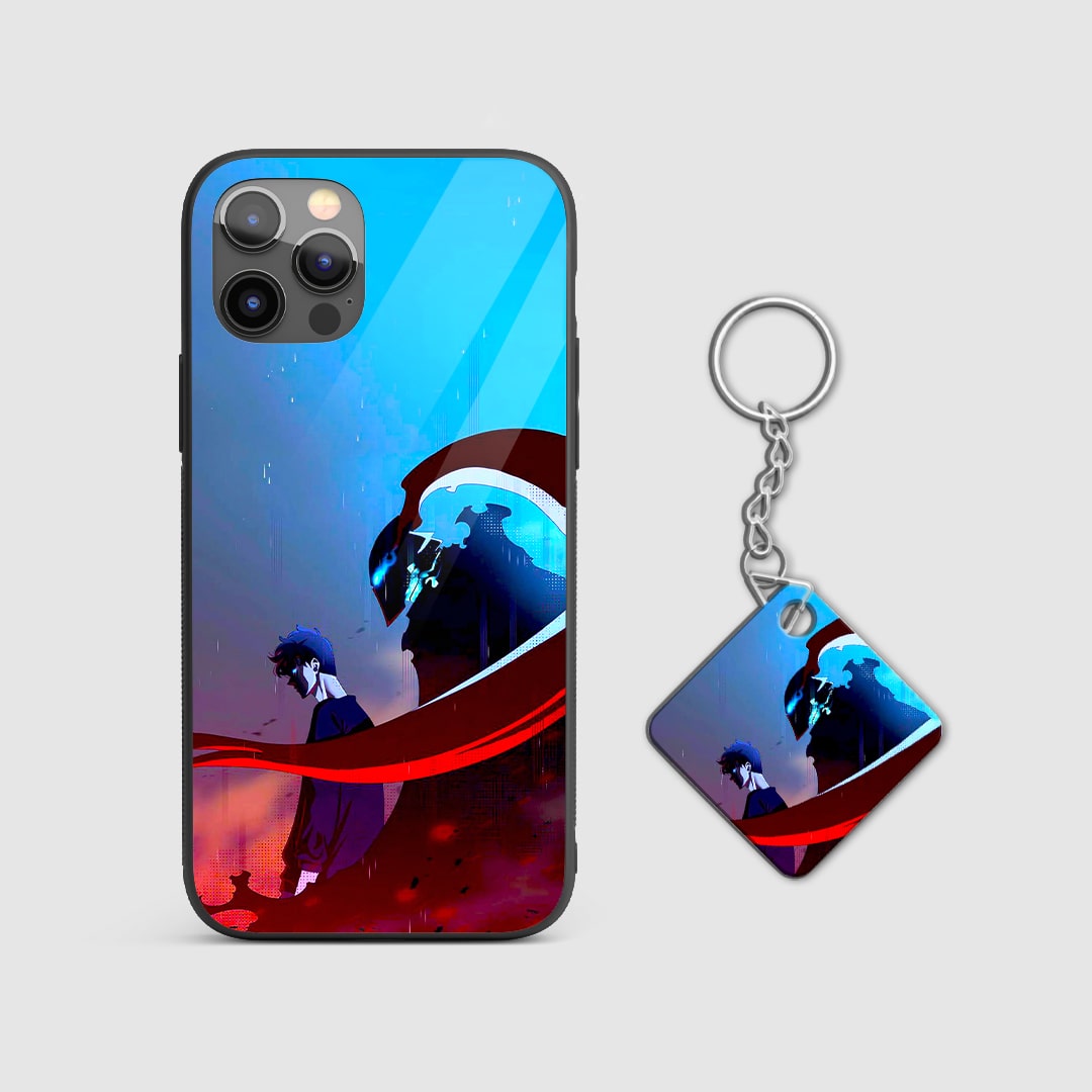 Durable anime armor case featuring Jinwoo and Ant King with Keychain