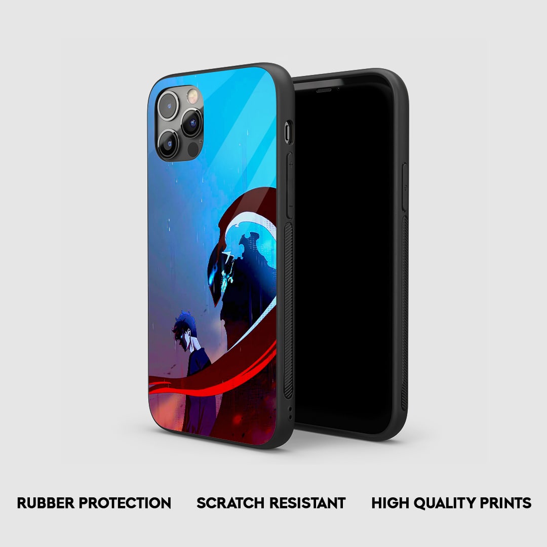 Solo Leveling battle scene armored mobile cover