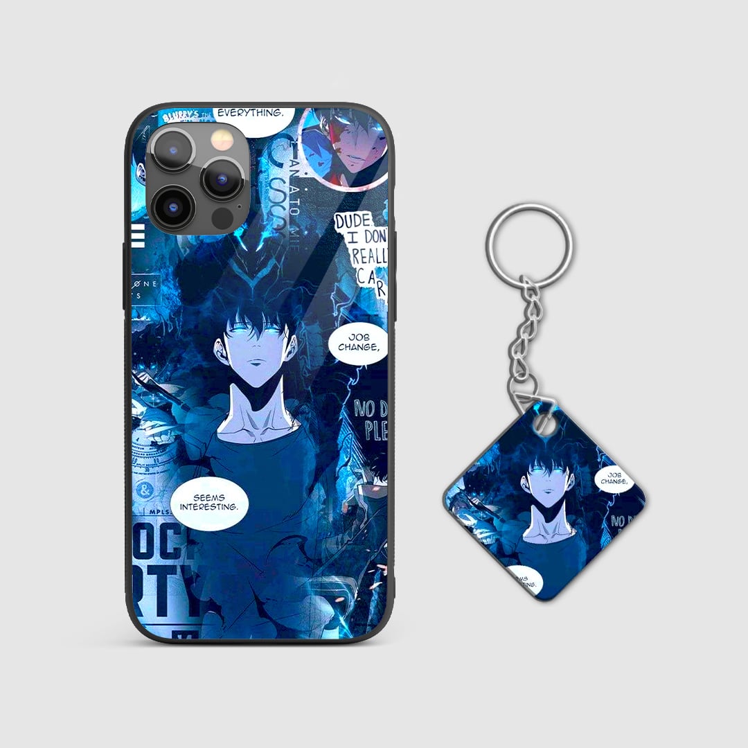 Durable anime armor case featuring Sung Jinwoo panels with Keychain