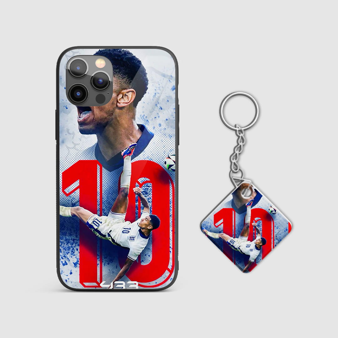 England football star silicone armored phone cover with Keychain
