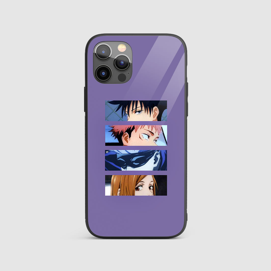Jujutsu Characters Silicone Armored Phone Case featuring key figures from Jujutsu Kaisen.