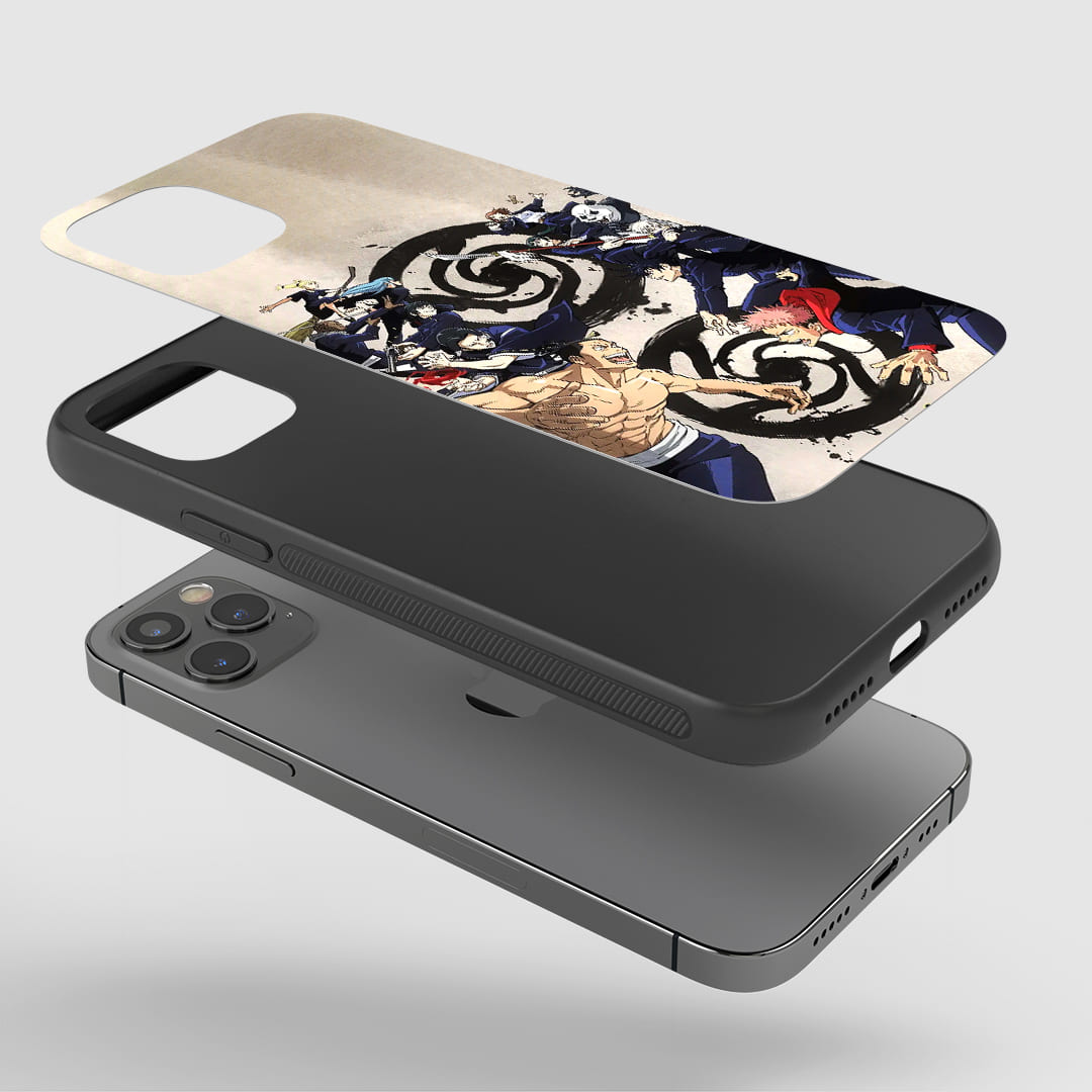 Jujutsu Kaisen Phone Case installed on a smartphone, ensuring complete access to buttons and ports.