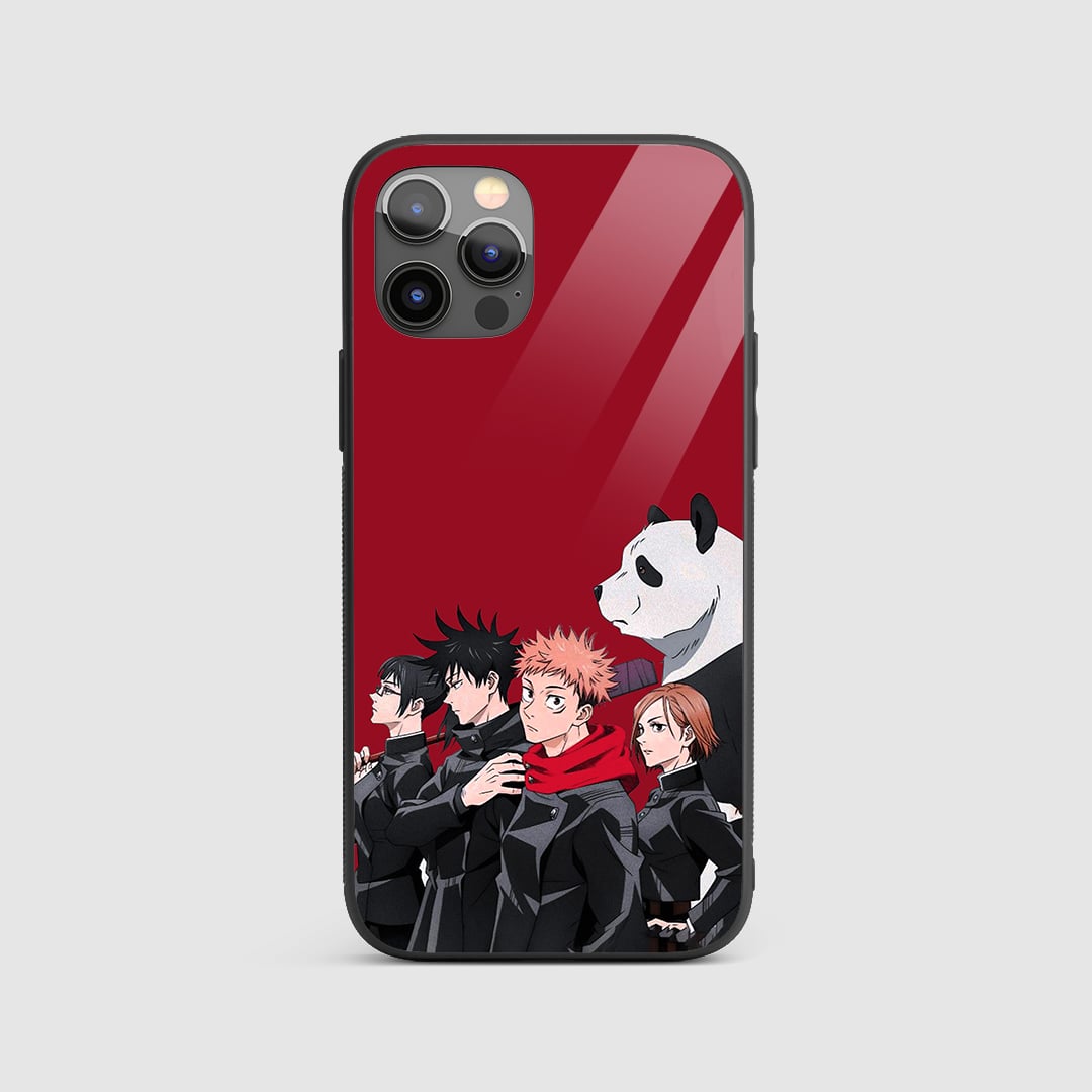Jujutsu Group Silicone Armored Phone Case with a group shot of key Jujutsu Kaisen characters.
