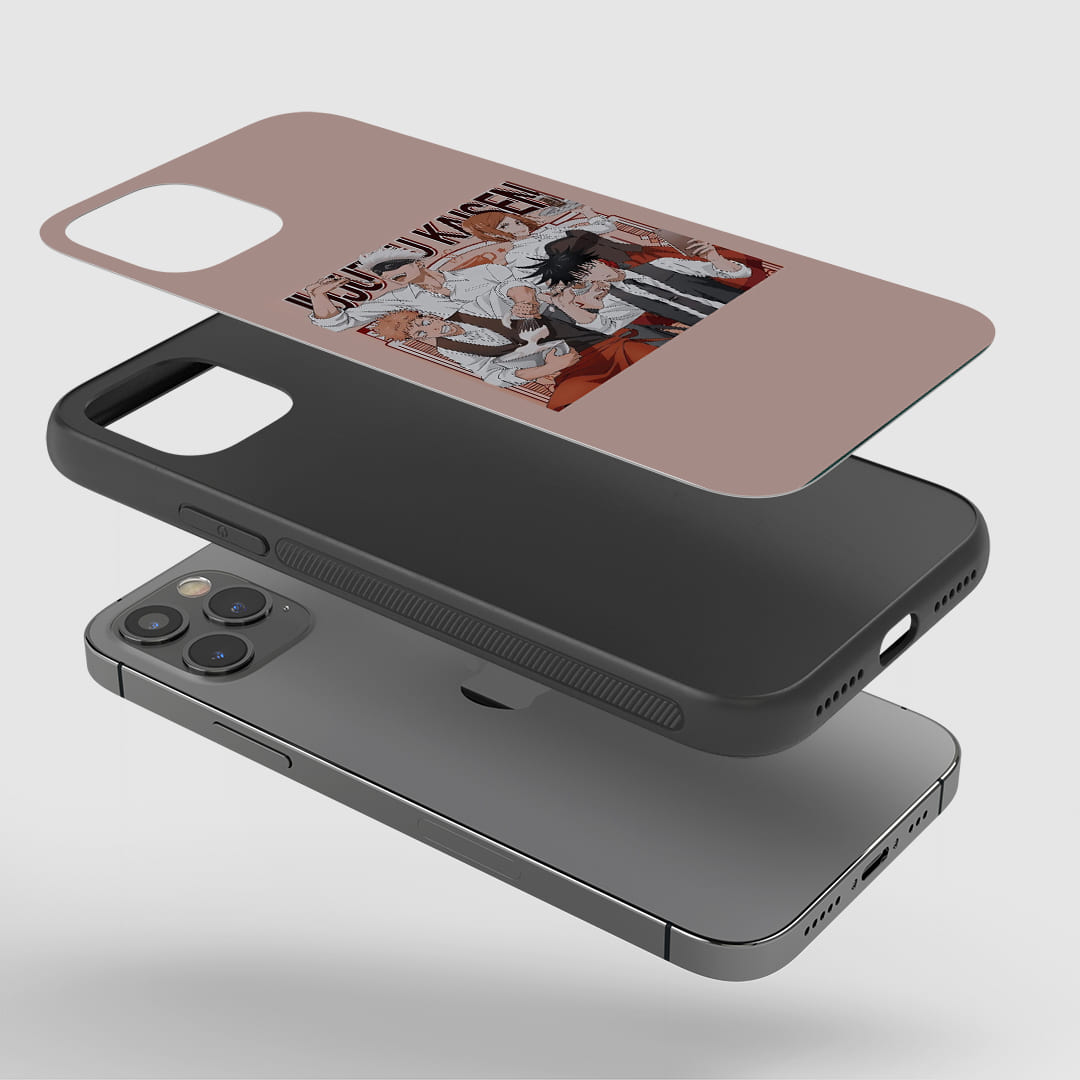 Jujutsu Team Phone Case installed on a smartphone, providing complete access to all device features.