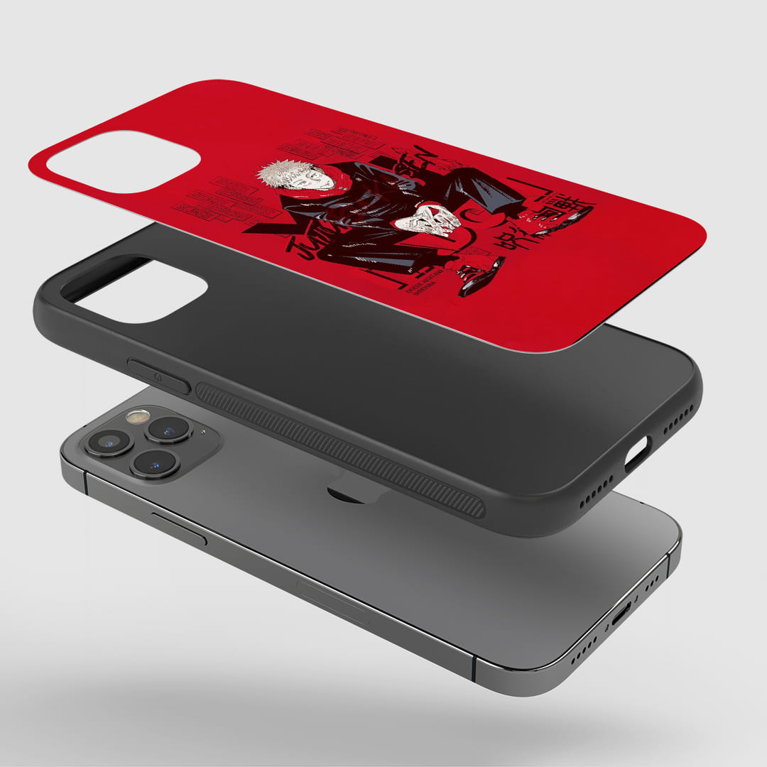Yuji Itadori Phone Case installed on a smartphone, ensuring easy access to all ports and controls.