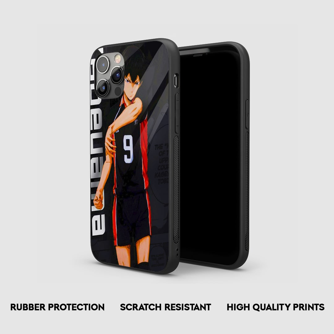 Side angle of Kageyama 9 Haikyu anime armored phone case