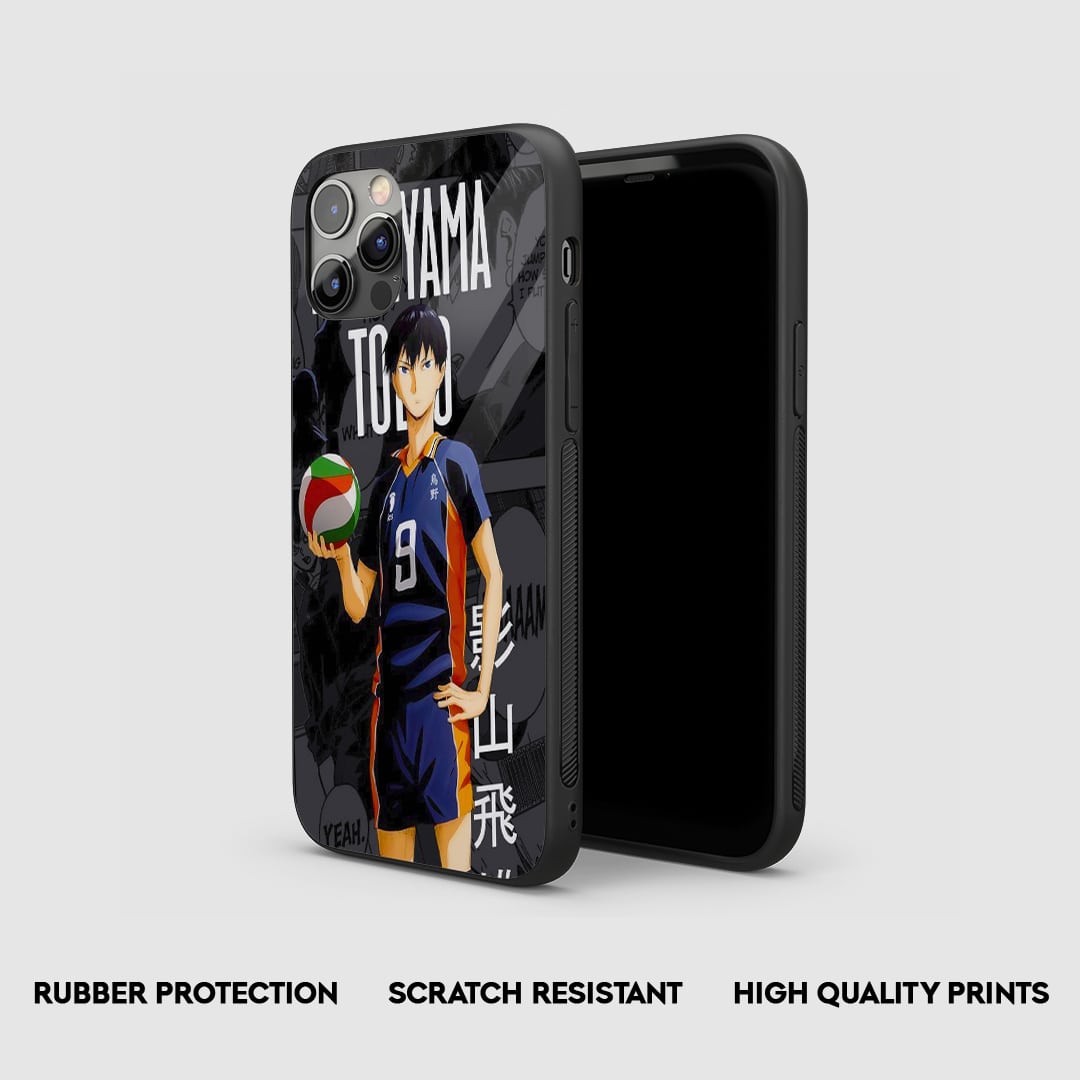 Side angle of Kageyama Manga Haikyu anime armored phone cas