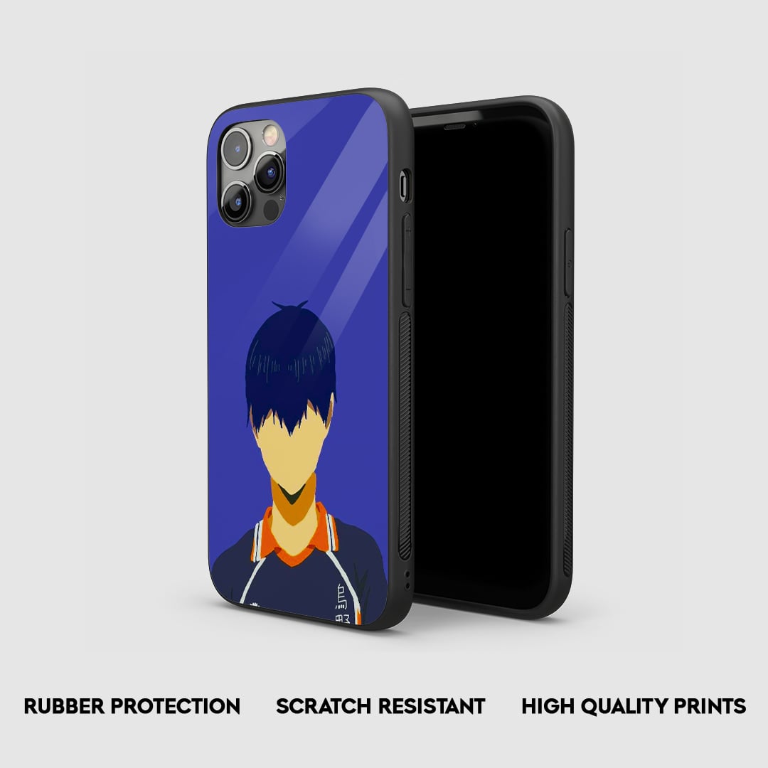 Side angle of Kageyama Minimalist Haikyu anime armored phone case