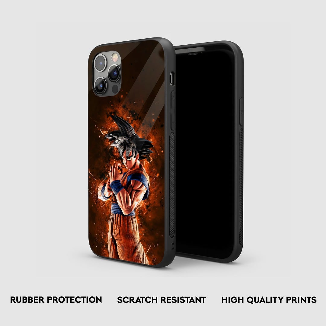 Side view of the Kakarot Armored Phone Case, showcasing its thick, protective silicone.