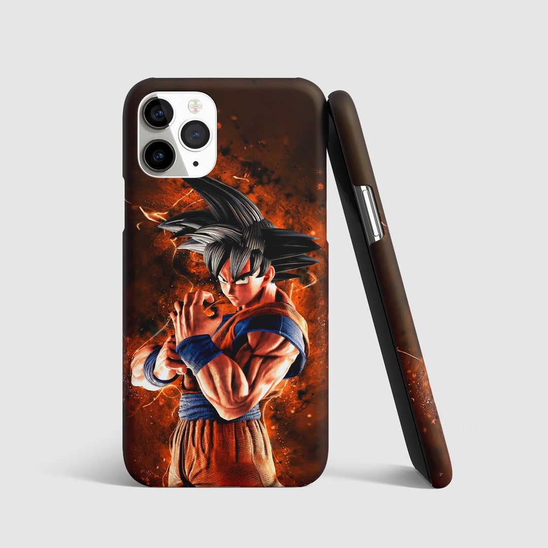 Kakarot name with Dragon Ball design elements on phone cover.