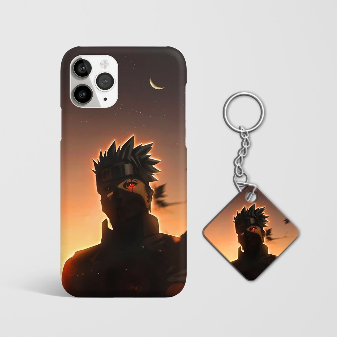 Close-up of the Kakashi Aesthetic Phone Cover, showcasing the detailed 3D matte design with Keychain.