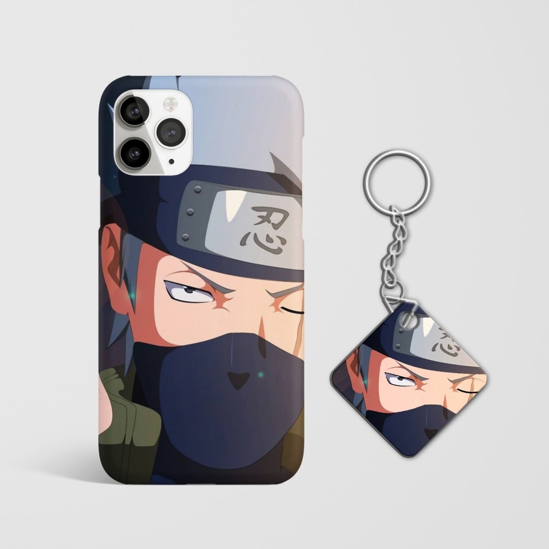 Close-up of the Kakashi Hatake Phone Cover, showcasing the detailed 3D matte design with Keychain.