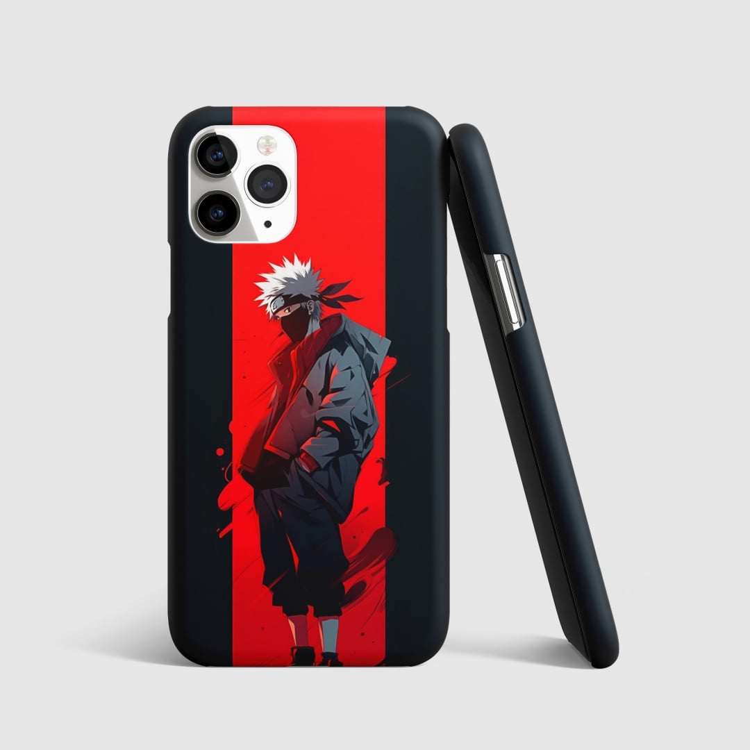 Kakashi Red and Black Phone Cover with 3D matte finish, featuring the iconic Kakashi Hatake design.