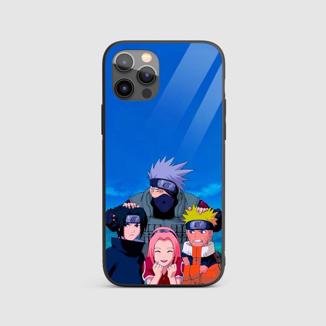 Kakashi Team Silicone Armored Phone Case featuring dynamic artwork of Team 7 from Naruto.