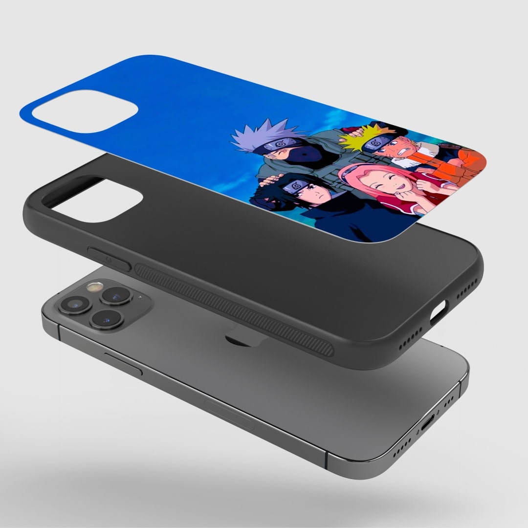 Kakashi Team Phone Case fitted on a smartphone, illustrating easy access to all functional ports.