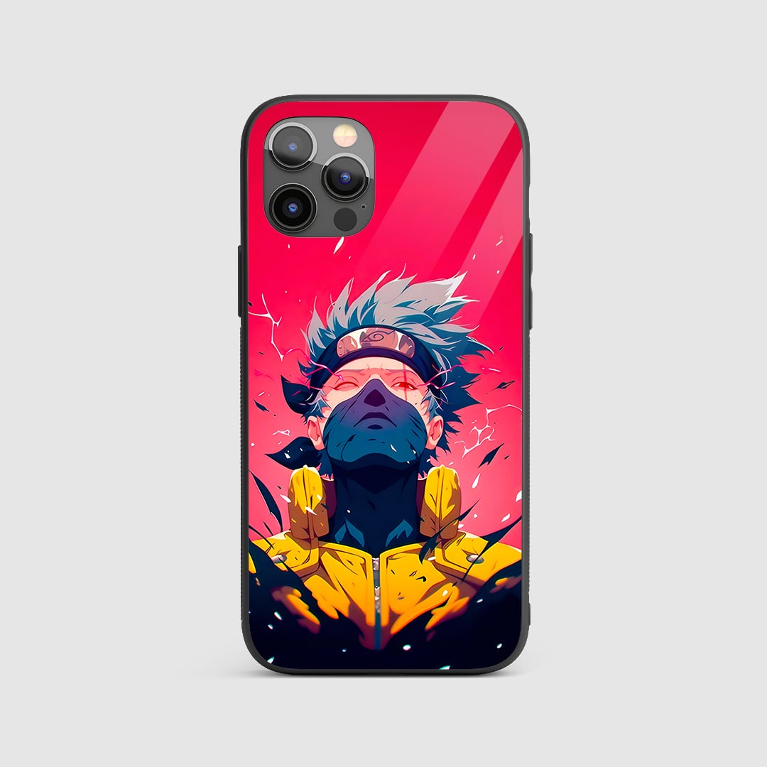 Kakashi Graphic Silicone Armored Phone Case front view with bold design.