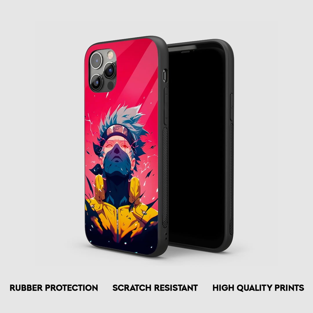 Side view of Kakashi Graphic Silicone Case with snug fit and cutouts.