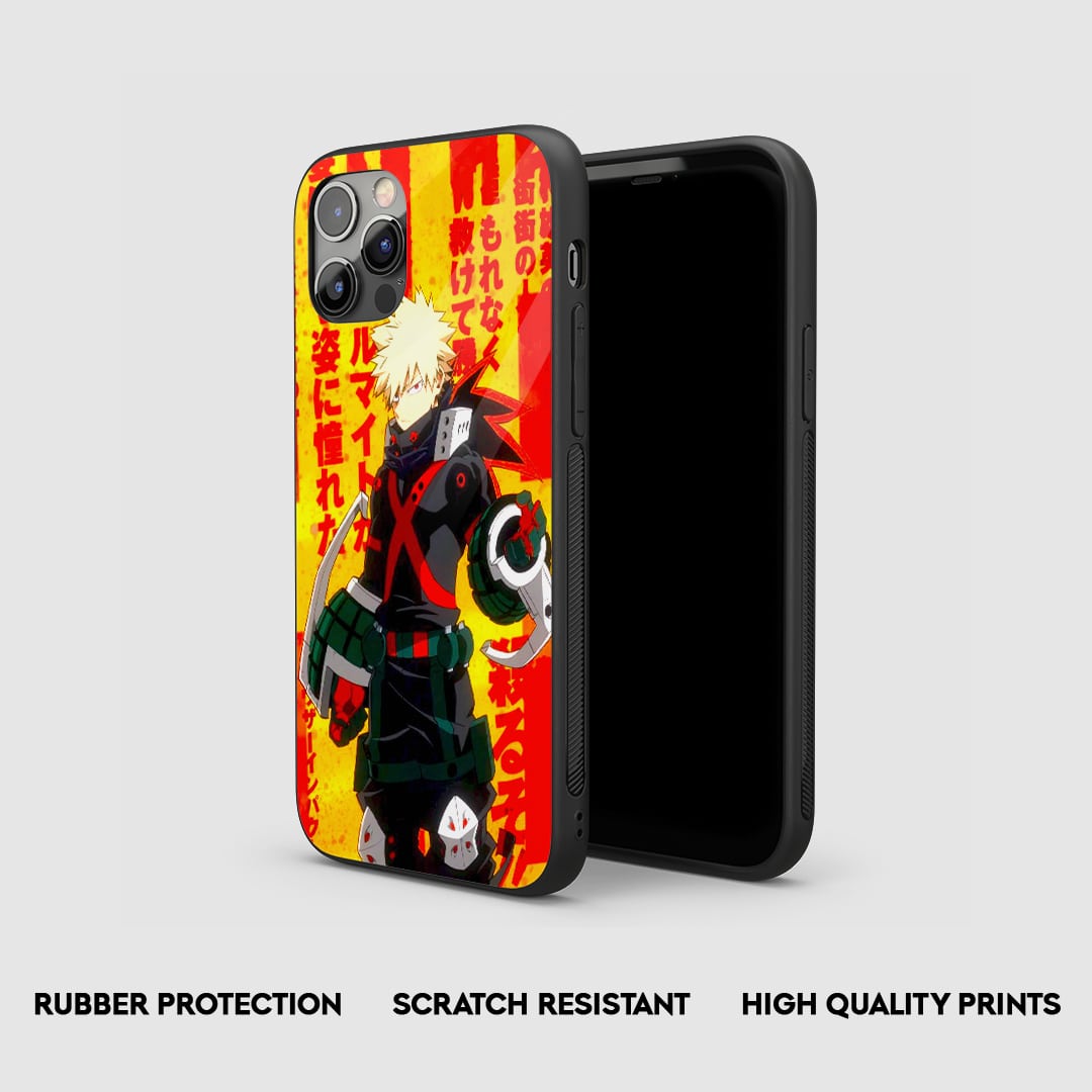 Bakugo anime armored phone cover durable silicone design