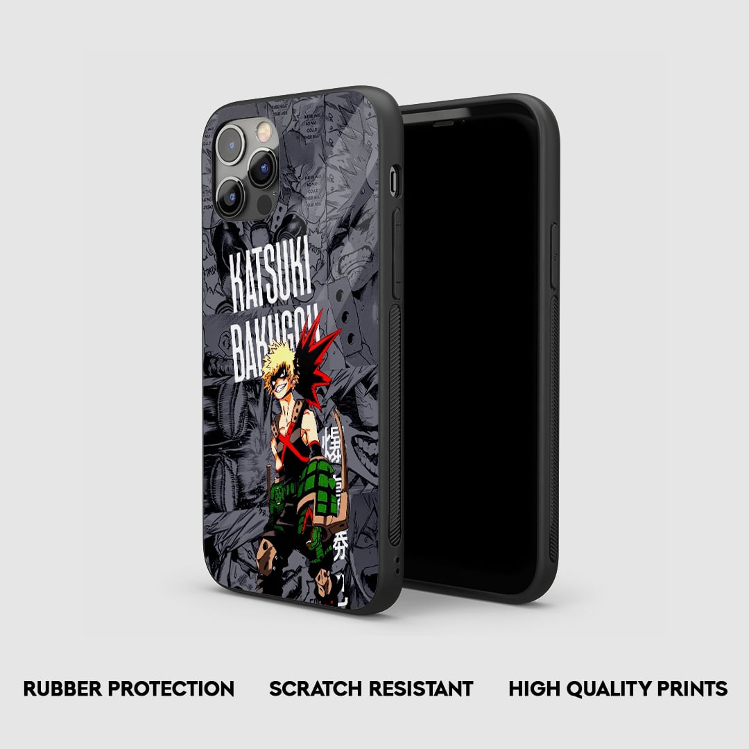 Black and white Bakugo manga design armored phone case