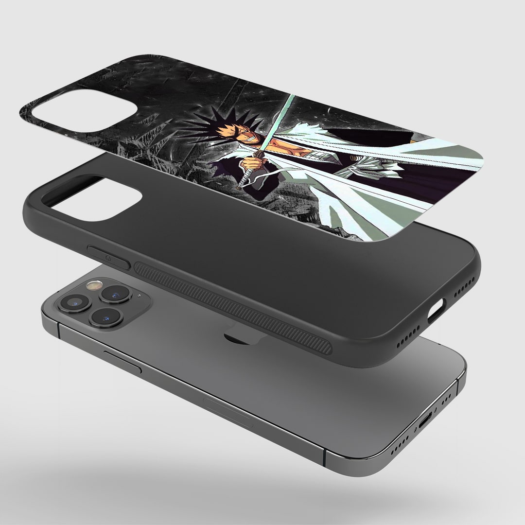 Kenpachi Zaraki Phone Case installed on a smartphone, offering robust protection and a bold design.