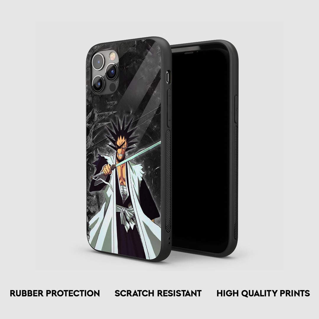 Side view of the Kenpachi Zaraki Armored Phone Case, highlighting its thick, protective silicone material.