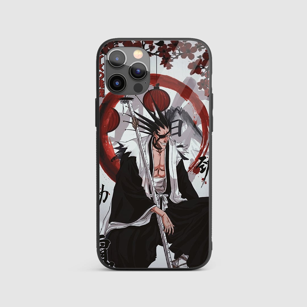 Kenpachi Graphic Silicone Armored Phone Case featuring striking artwork of Kenpachi Zaraki.