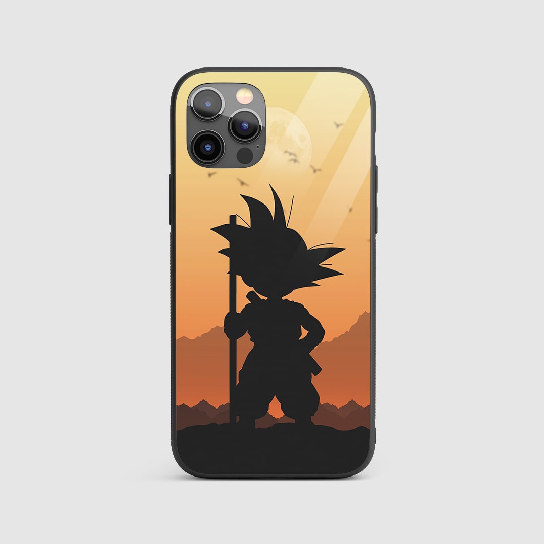 Kid Goku Silicone Armored Phone Case featuring a playful and vibrant illustration of young Goku.