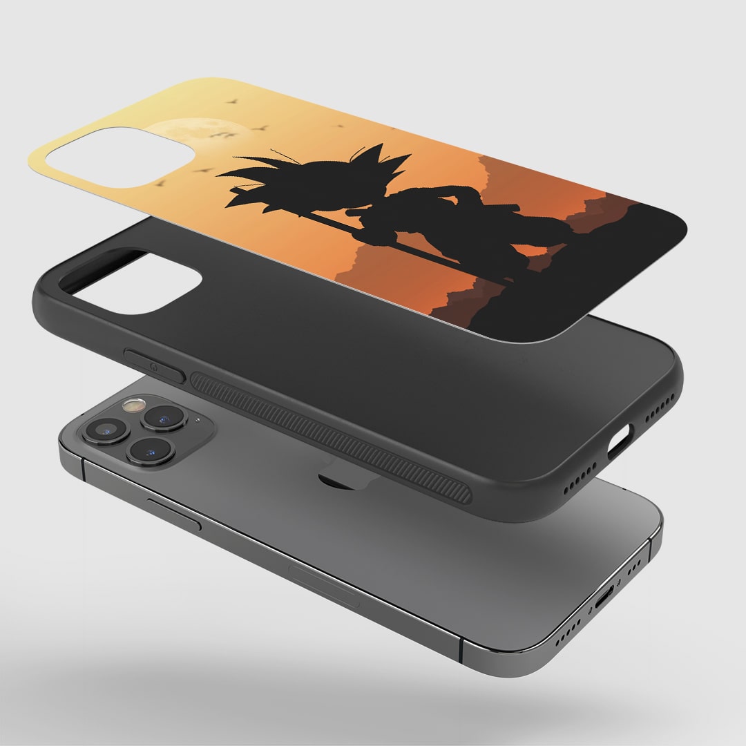 Kid Goku Phone Case installed on a smartphone, ensuring full accessibility to device features.