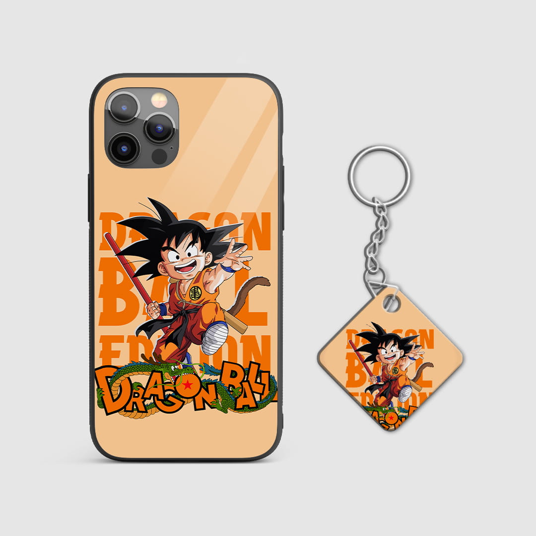 Dragon ball kid goku and shenron mobile cover print with Keychain