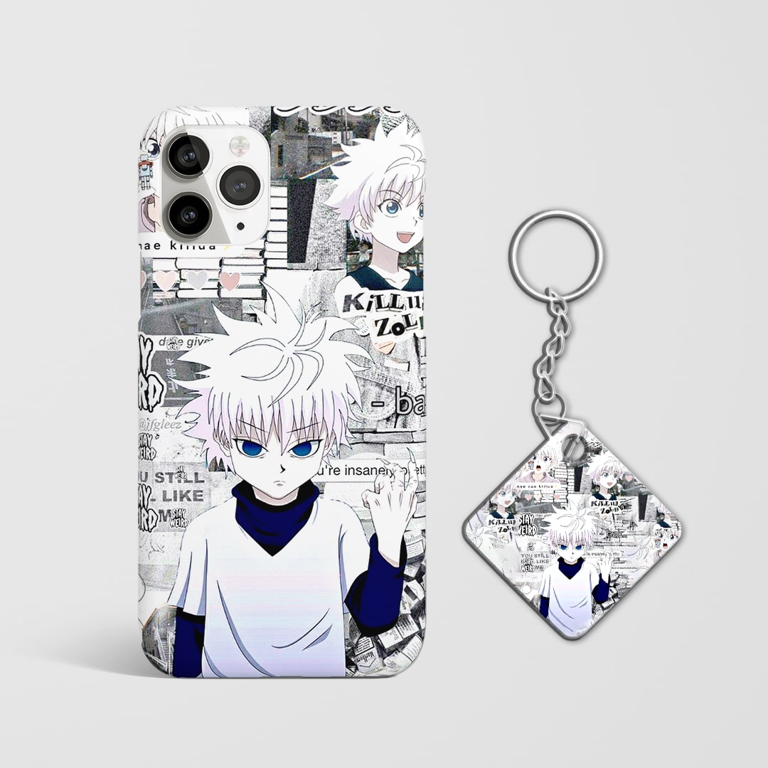 Killua Zoldyck collage phone cover with Keychain.