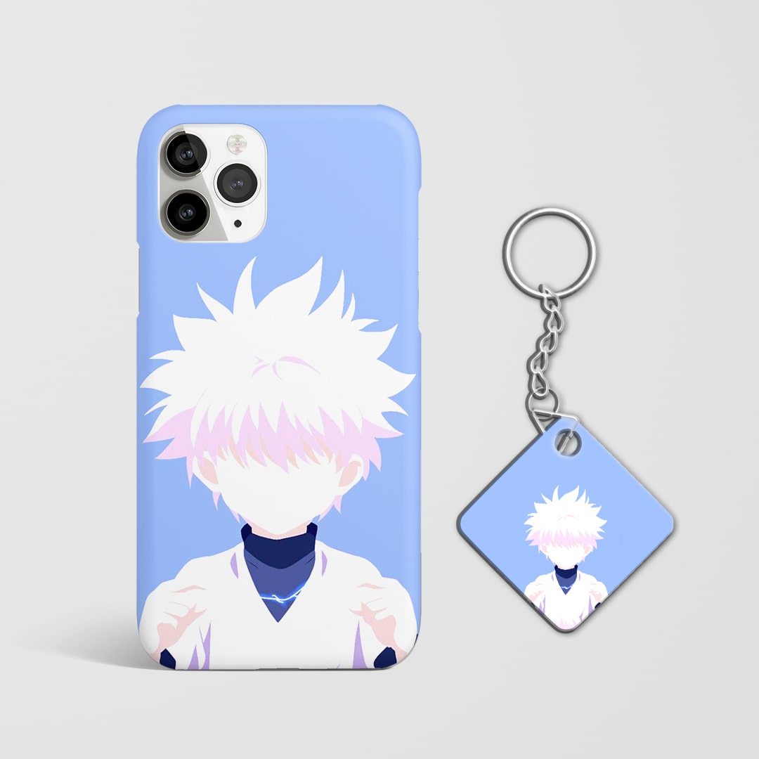 Anime Killua Zoldyck Minimal Style Case with Keychain.