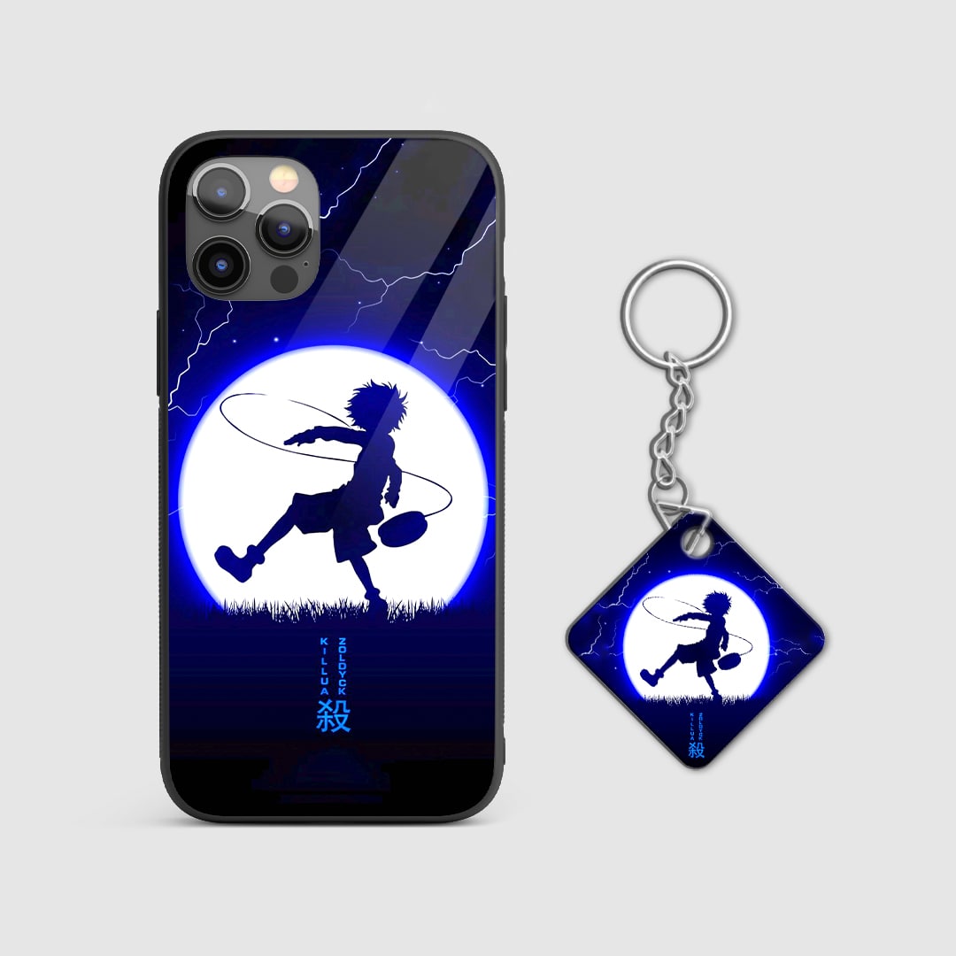 Hunter x Hunter Killua silhouette phone cover with Keychain