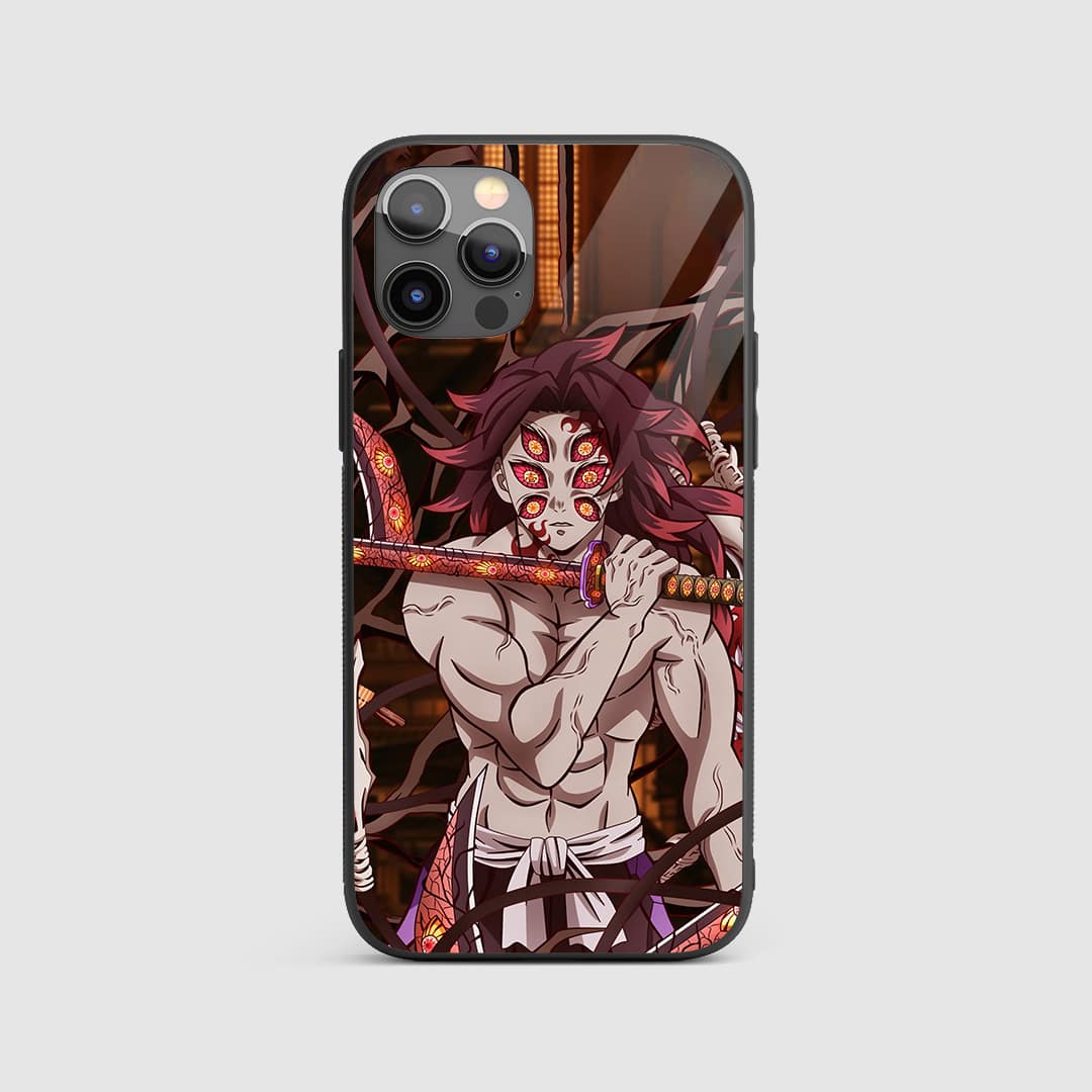 Kokushibo Graphic Silicone Armored Phone Case featuring intense artwork of Kokushibo