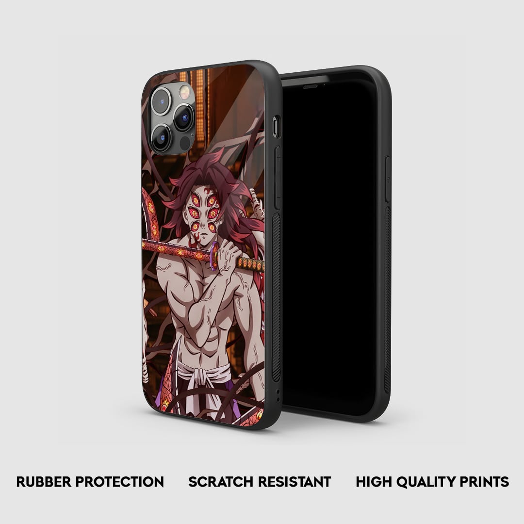 Side view of the Kokushibo Graphic Armored Phone Case, highlighting its thick, protective silicone material.