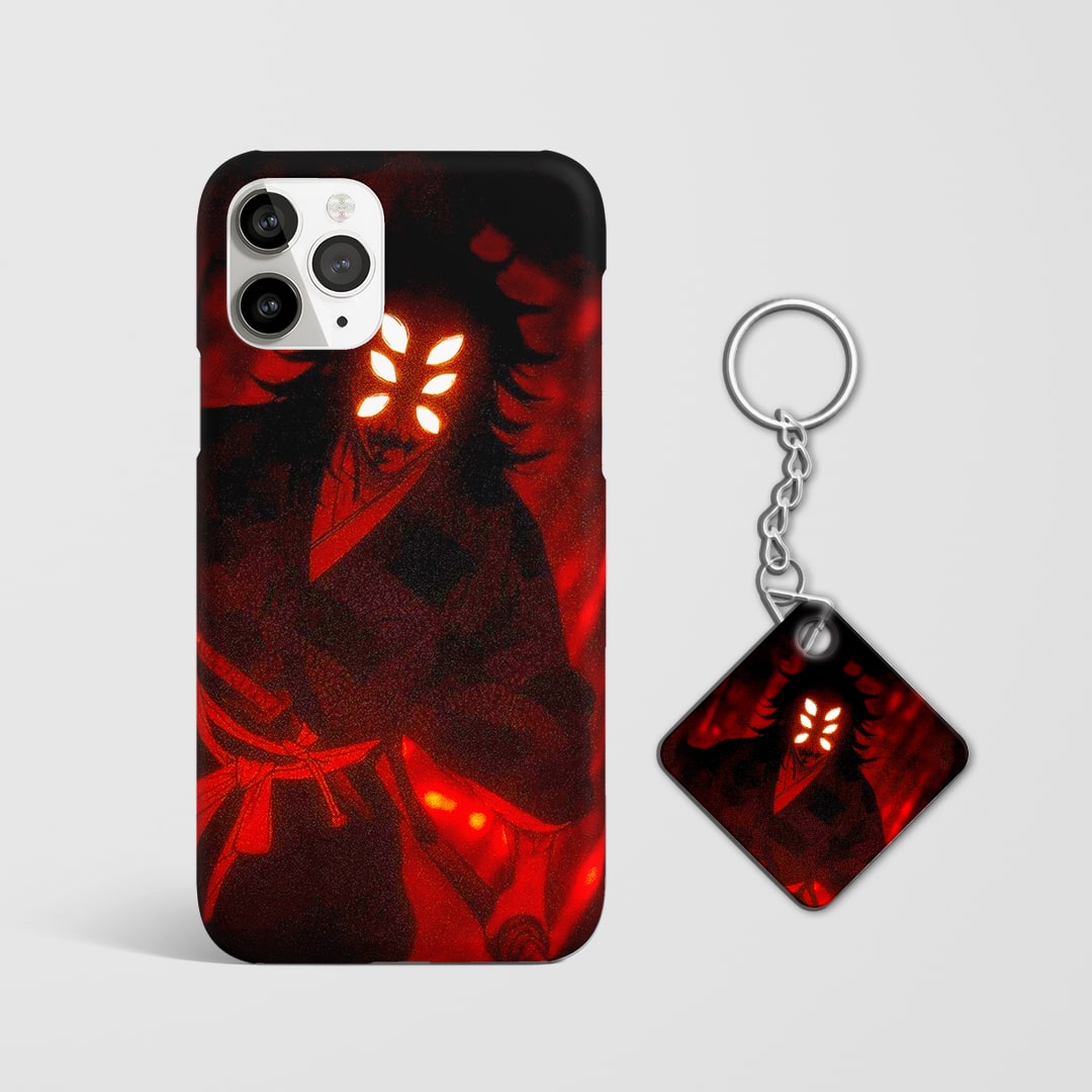 Durable Kokushibo Six Eyes phone cover with Keychain