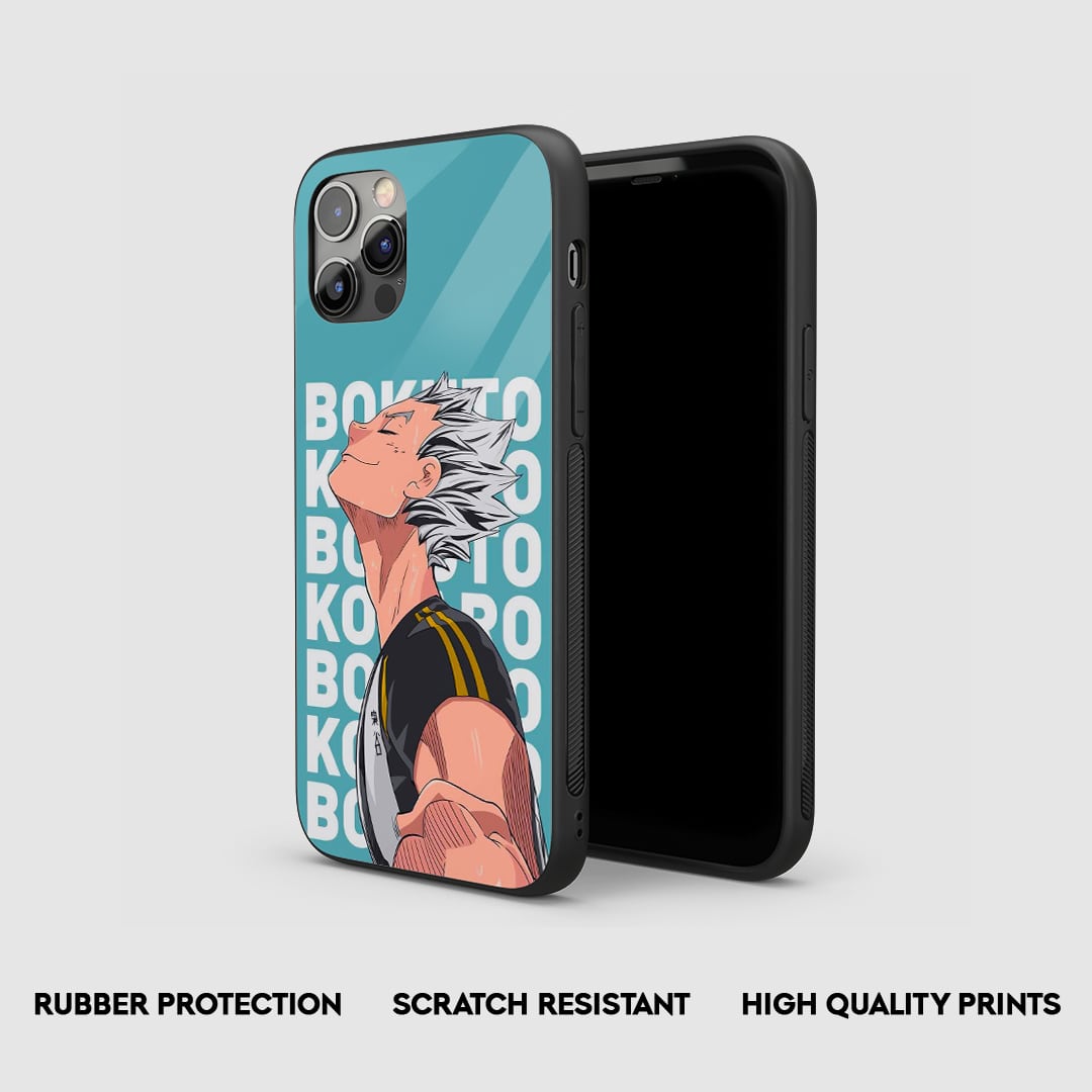 Side view of Kotaro Stripes Haikyu anime armored phone case