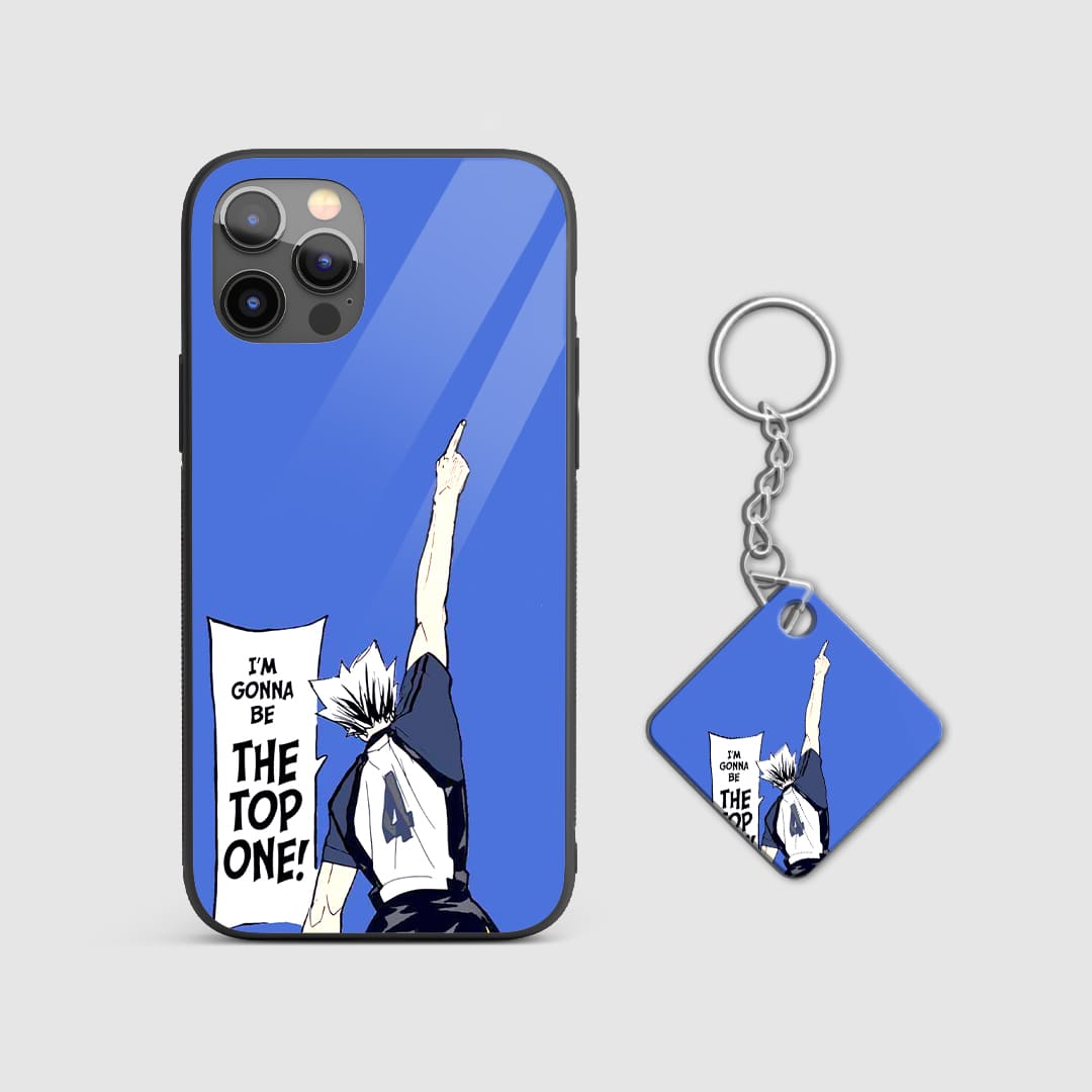Back design of Haikyu Kotaro Top One armored phone case with Keychain