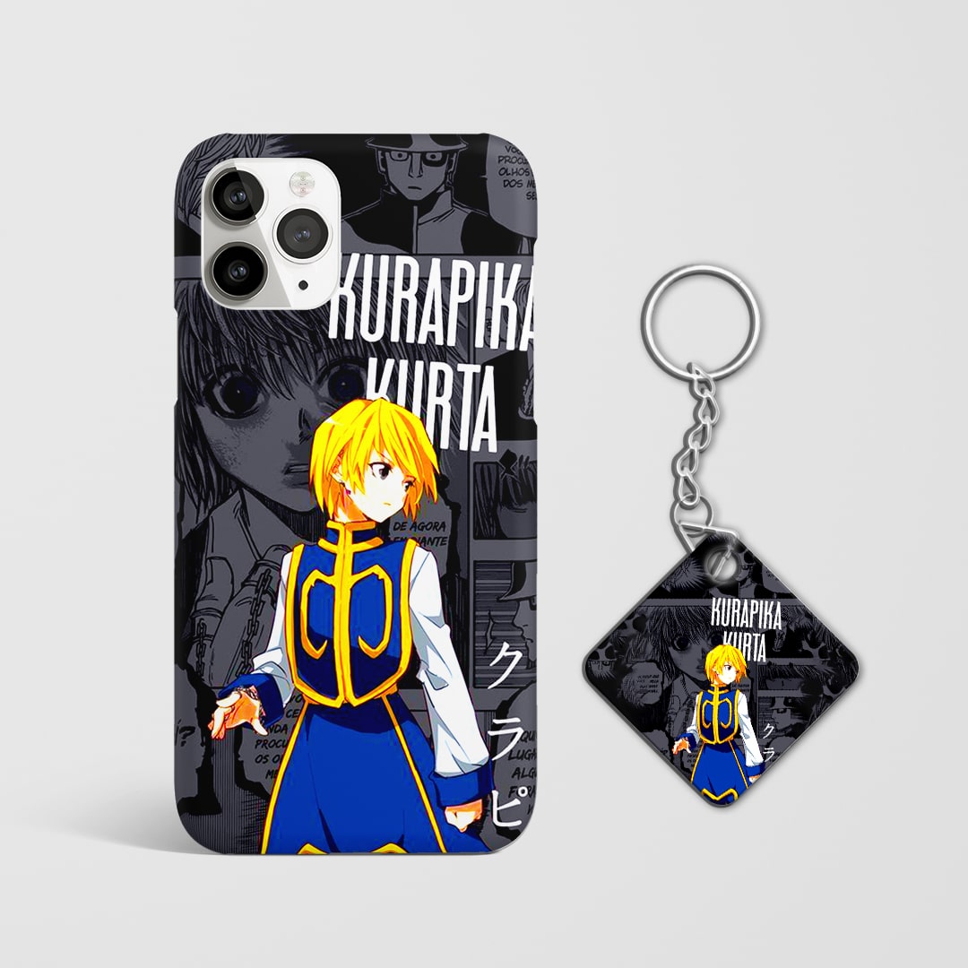 Anime Kurapika Kurta manga-style phone case with Keychain.