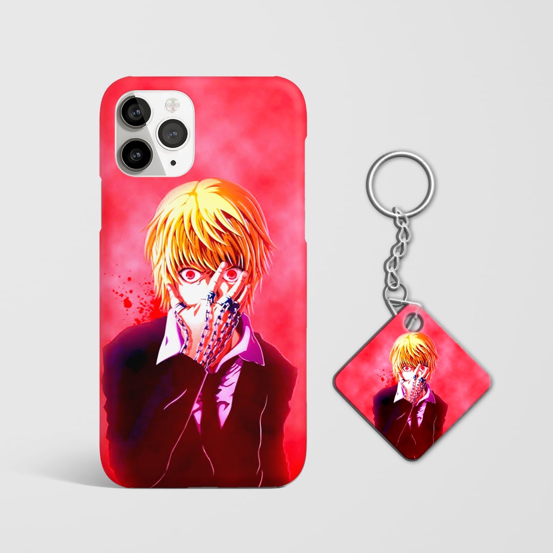 Kurapika Scarlet Eyes Nen phone cover with Keychain.