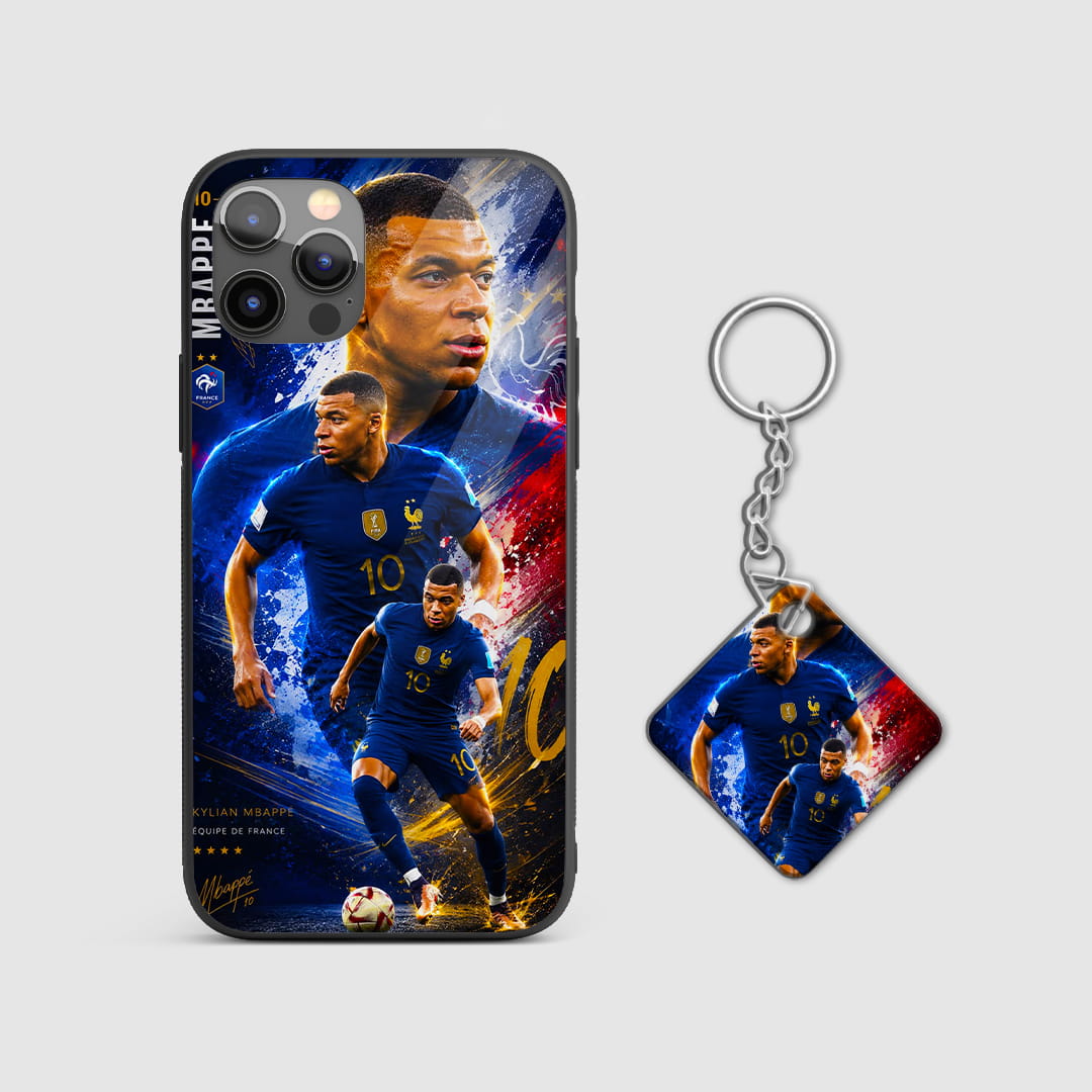 Premium Mbappe silicone mobile phone case with Keychain