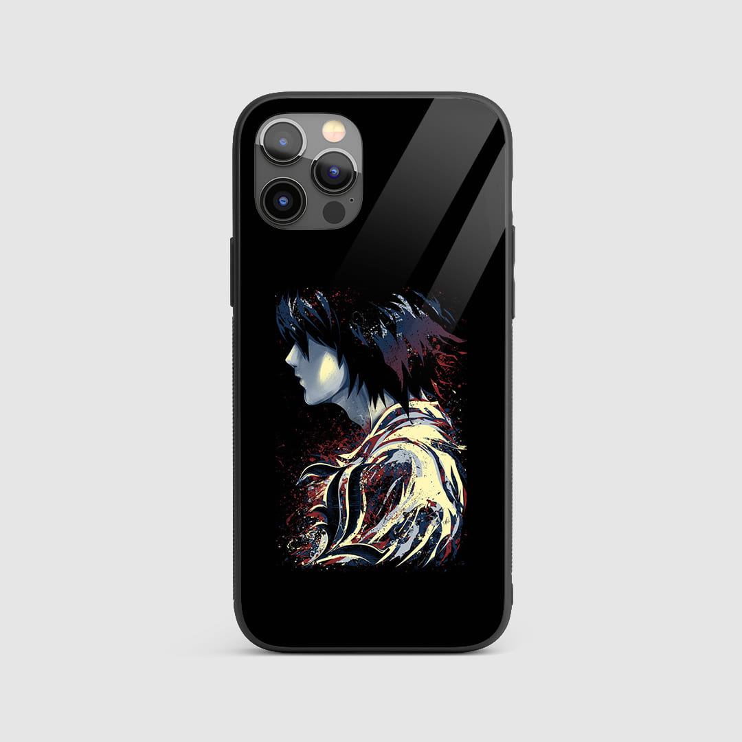 L Aesthetic Silicone Armored Phone Case featuring minimalist art of L in his iconic pose.