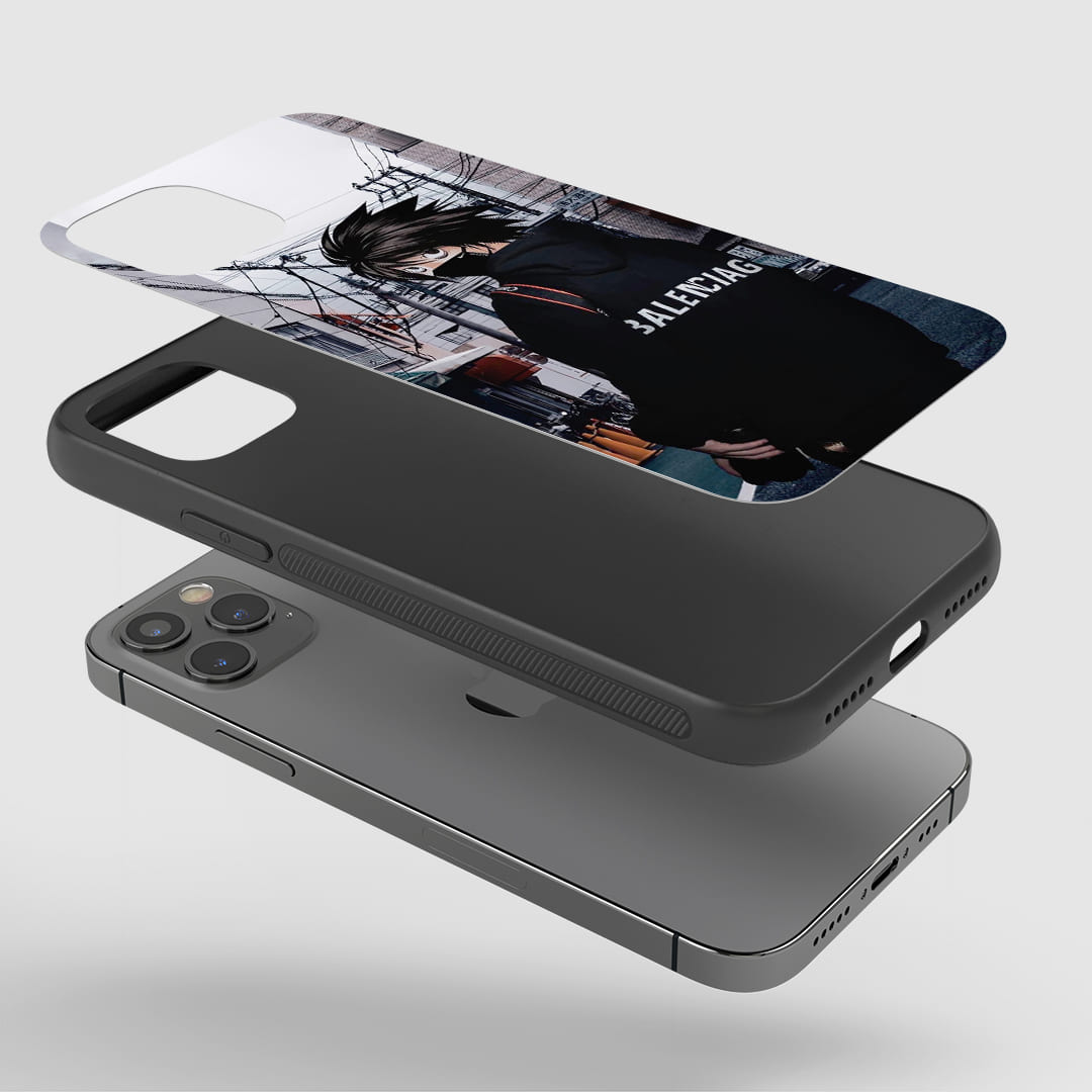 L Graphic Phone Case installed on a smartphone, offering maximum protection and stylish appearance.