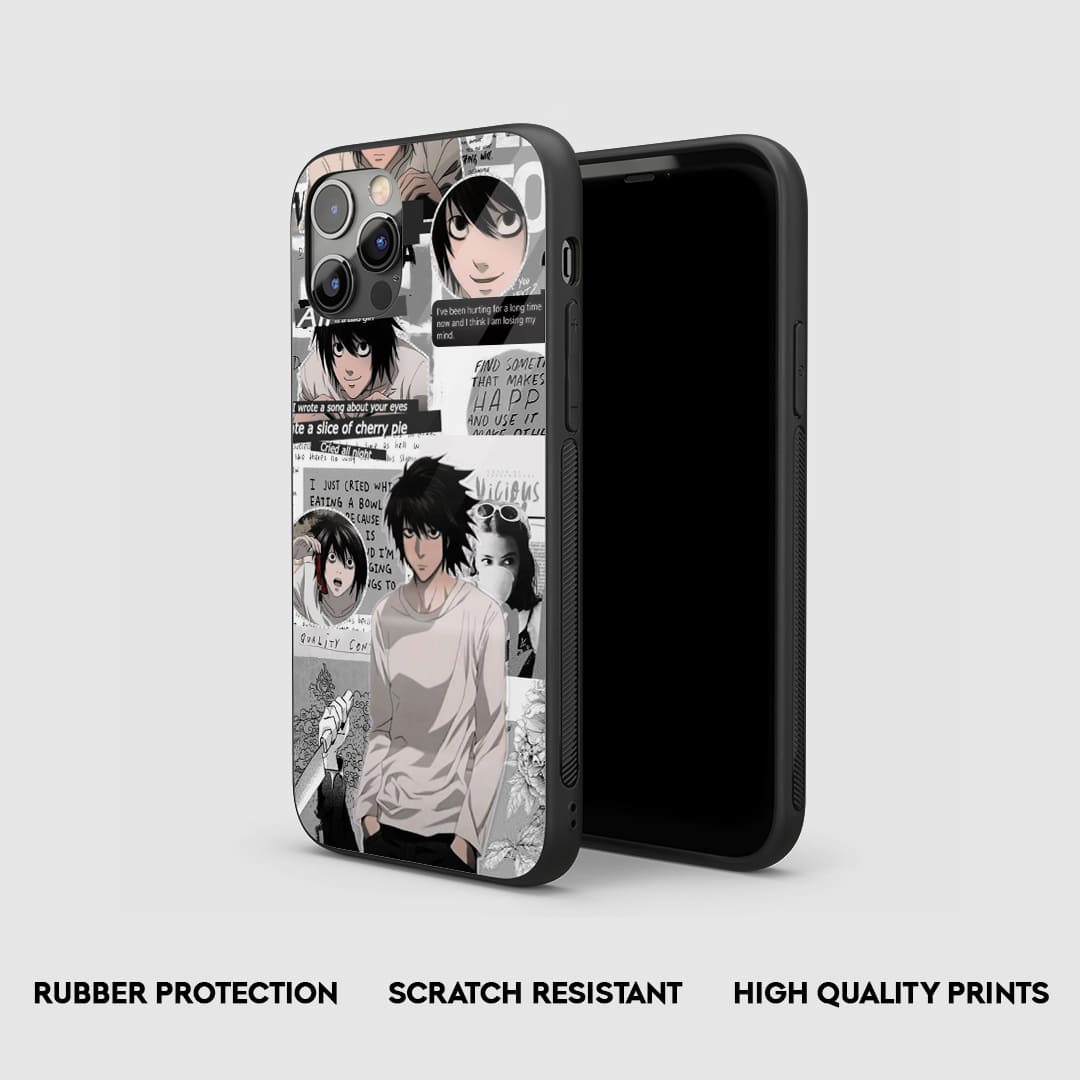 Side view of the L Manga Armored Phone Case, emphasizing its protective silicone thickness.