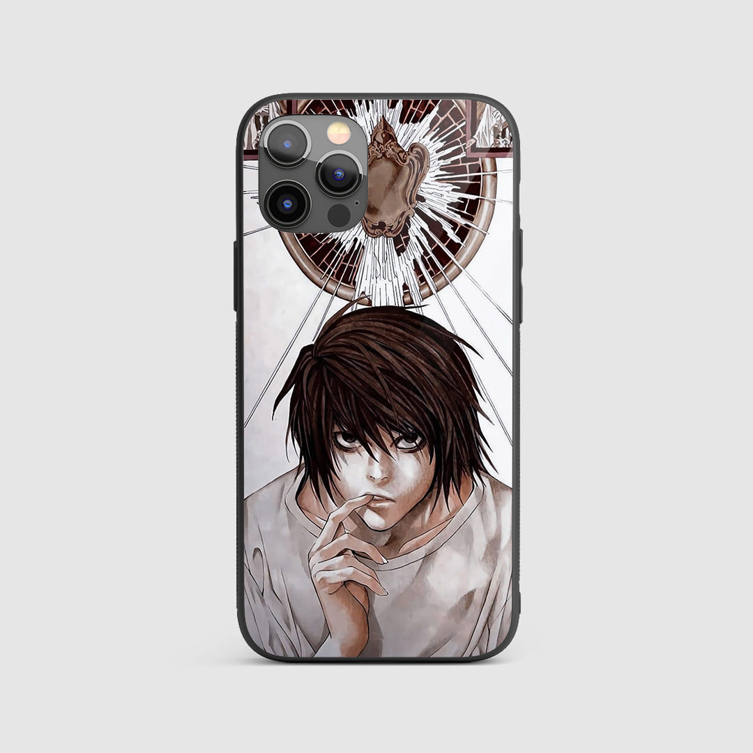 L Minimalist Silicone Armored Phone Case featuring a simple depiction of L's silhouette.