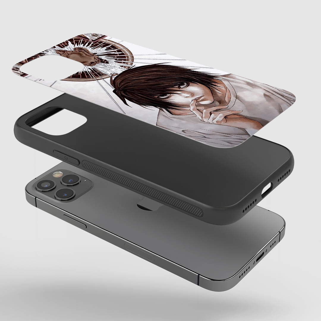 L Minimalist Phone Case installed on a smartphone, combining superb protection with minimalistic art.