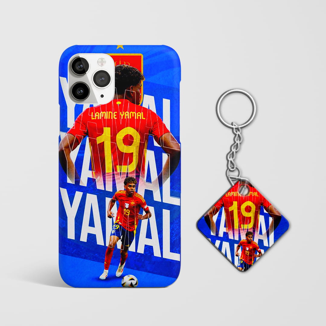 Lamine Yamal No. 19 jersey phone case with Keychain