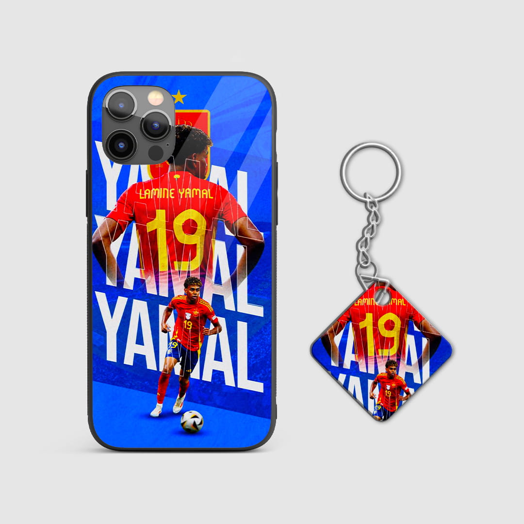 Spain football player protective mobile cover with Keychain