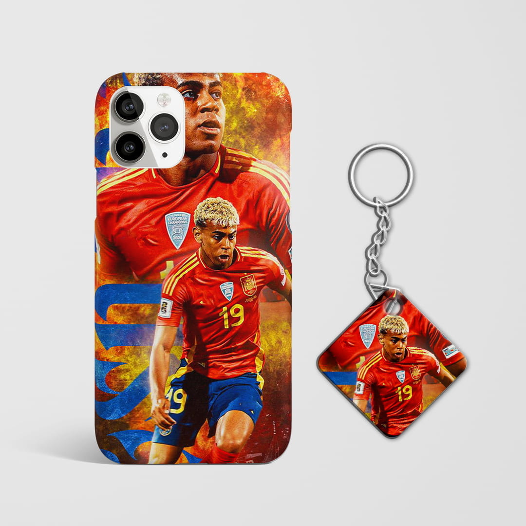 Lamine Yamal football phone case with Keychain